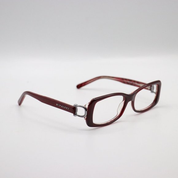 RARE Burberry Dark Red Rectangle Rare Vintage Womens Eyeglasses 51 16 125 - Picture 1 of 3